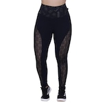 Calça Legging Orbis Fitness Tela Frente Tecido Refletivo - Feminina PRETO