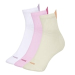 Meia Puma Cano Médio Esportiva - 3 Pares - Feminina BRANCO