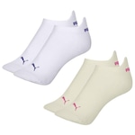 Meia Sapatilha Puma Esportiva - 2 Pares - Feminina BRANCO