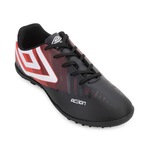 Chuteira Society Umbro Action - Infantil PRETO/VERMELHO