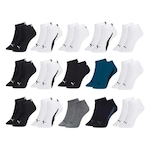 Meia Puma Sapatilha Esportiva - 15 Pares - Masculina PRETO