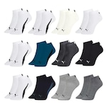 Meia Puma Sapatilha Esportiva - 12 Pares - Masculina BRANCO