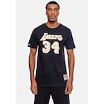 Camiseta Mitchell & Ness Los Angeles Lakers Shaquille O''''Neal - Masculina PRETO