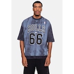 Camiseta Nba Oversized Moletinho Chicago Bulls - Masculina PRETO