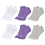 Kit Meia Puma Sapatilha Esportiva - 6 Pares - Feminina ROXO