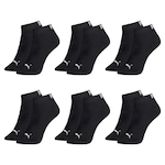 Kit Meia Puma Sapatilha Esportiva - 6 Pares - Feminina PRETO