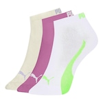 Meia Sapatilha Puma Esportiva - 3 Pares - Feminina BRANCO