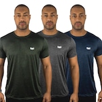 Camiseta Color Sports Dry Mescla - 3 Unidades - Masculino CINZA/AZUL ESC