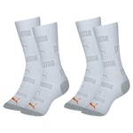 Meia Cano Longo Puma Esportiva - 2 Pares - Masculina CINZA