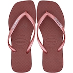 Chinelo Havaianas Slim Square Logo Metallic - Feminino VINHO