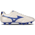 Chuteira de Campo Mizuno Morelia Club MD Adulto BRANCO/AZUL CLA