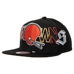 Boné Aba Reta Mitchell & Ness Hype Type Cleveland Browns - Snapback - Adulto PRETO