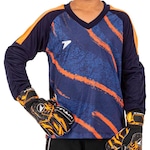 Camisa de Goleiro Poker Sublimada Orbit - Infantil AZUL/LARANJA