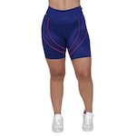 Bermuda Orbis Fitness Recortes Fio Brilhante - Feminina Azul Esc Mescla