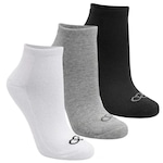 Kit Meias Olympikus  Soquete com 3 Pares - 33 a 38 - Adulto BRANCO/CINZA