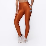 Calça Legging Orbis Fitness Cós Alto Bolso Lateral Recortes - Feminina BRONZE