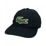 Boné Aba Curva Lacoste Crocodilo Grande - Strapback - Adulto PRETO