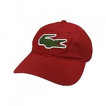 Boné Aba Curva Lacoste Crocodilo Grande - Strapback - Adulto VERMELHO