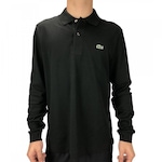 Camisa Polo Manga Longa Lacoste Best - Masculina PRETO