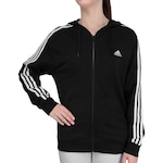 Jaqueta adidas com Capuz Essentials 3-Stripes Preto e Branco PRETO