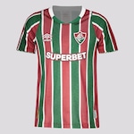 Camisa Umbro Fluminense I 2024 com Patrocício - Infantil VERMELHO