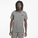 Camiseta Puma Essentials V-Neck Masculina CINZA CLA/BRANCO