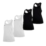 Kit 4 Camisetas Regatas Penalty X Esportiva - Feminina BRANCO/PRETO