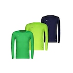 Kit 3 Camisas Penalty Matis Manga Longa - Infantil Verde Cla/Verde Esc