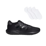 Kit Tênis adidas Response Runner + 3 Pares de Meias - Unissex PRETO