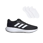 Kit Tênis adidas Response Runner + 3 Pares de Meias - Unissex PRETO/BRANCO