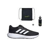 Kit Tênis adidas Response Runner - Unissex + Mochila e Garrafinha PRETO/BRANCO