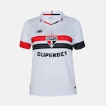 Camisa do São Paulo Home 2024 Torcedor New Balance - Feminina BRANCO/VERMELHO