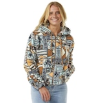 Blusão de Moletom Rip Curl Block Party Printed Fleece Dusty Blue - Feminino AZUL