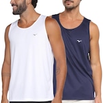 Kit Camiseta Regata Mizuno Energy M - 2 Unidades - Masculina BRANCO/AZUL ESC