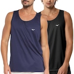 Kit Camiseta Regata Mizuno Energy M - 2 Unidades - Masculina AZUL ESC/PRETO