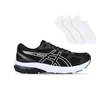 Kit Tênis Asics Gel-Nagoya St Masculino + 3 Pares de Meias PRETO/BRANCO