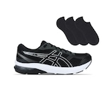 Kit Tênis Asics Gel-Nagoya St Masculino + 3 Pares de Meias PRETO/BRANCO