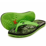 Chinelo Kenner Summer Caveira Floral - Masculino PRETO/VERDE