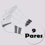 Kit Meia New Balance Cano Invisível - 9 Pares - Unissex BRANCO