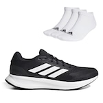 Tênis adidas Runfalcon 5 + 3 Pares Meias - Feminino PRETO/BRANCO