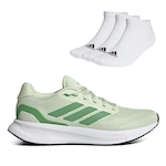 Tênis adidas Runfalcon 5 + 3 Pares Meias - Feminino VERDE CLARO