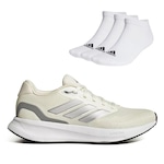 Tênis adidas Runfalcon 5 + 3 Pares Meias - Feminino Off White/Preto