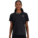 Camiseta New Balance Athletics Run - Feminina PRETO