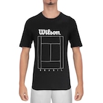 Camiseta Wilson Tennis Court - Masculina PRETO/BRANCO