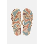 Chinelo Tropical Brasil Estampado Slim Gold - Feminino BEGE