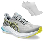 Kit Tênis Asics Gt-2000 12 Masculino + Par de Meia CINZA