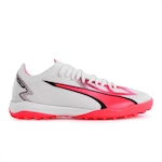 Chuteira Society Puma Ultra Match Tt Bdp - Adulto Branco/Coral