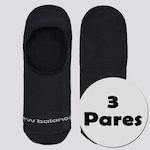 Kit Meias New Balance com 3 Pares Basic Feminina PRETO