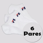 Kit Meias Fila com 6 Pares Cano Curto - Adulto BRANCO