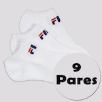 Kit Meias Fila com 9 Pares Cano Curto - Adulto BRANCO